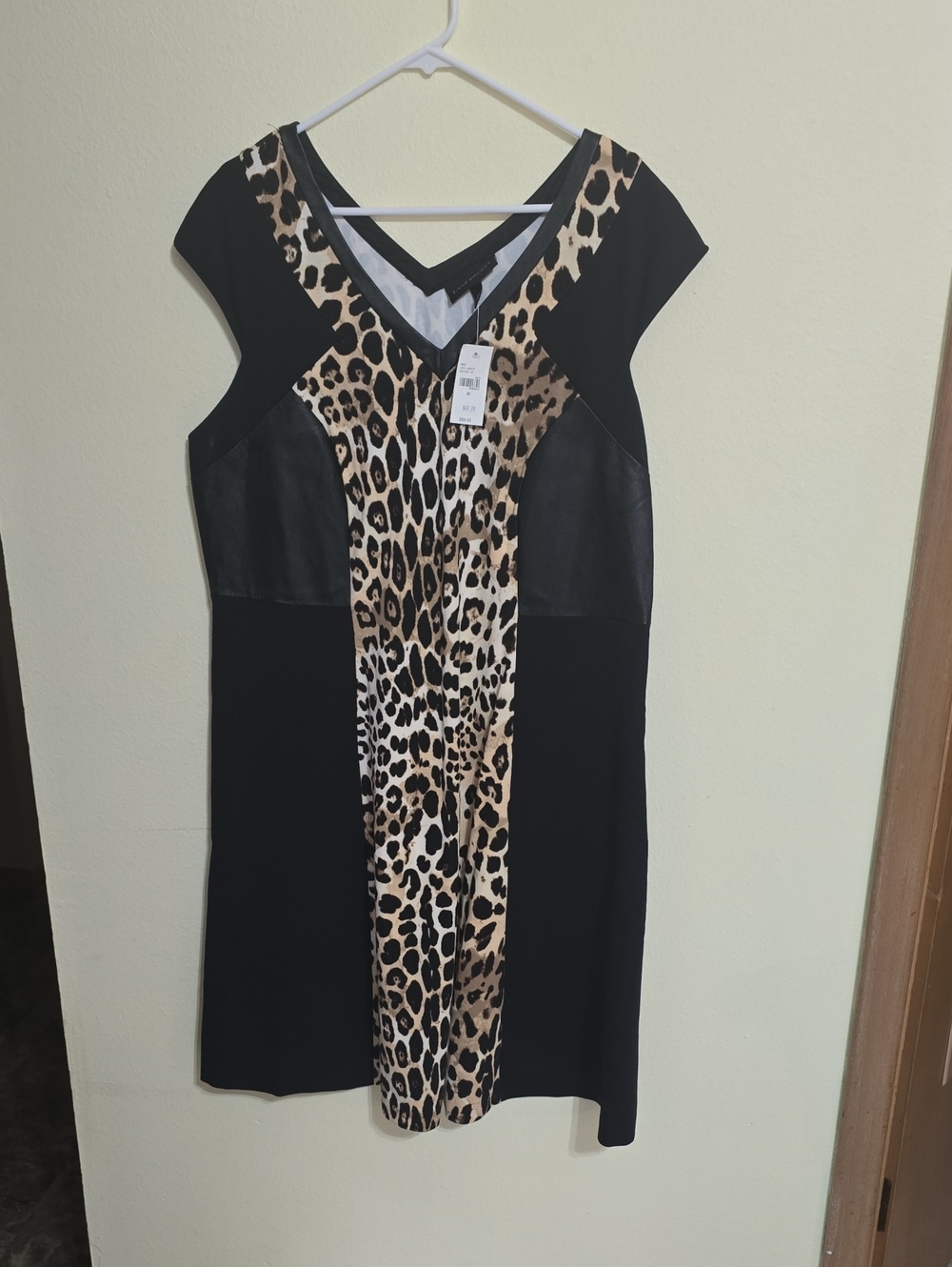 Lane Bryant Black Dress with Leopard Print Center Panel
